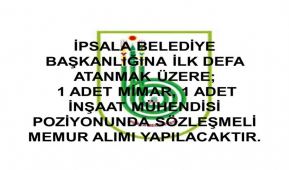 İPSALA BELEDİYESİ MEMUR ALIM İLANI