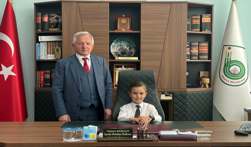 SERHAT İLKOKULU ÖĞRENCİSİ DORUK ALİ KILIÇ, 23 NİSAN KAPSAMINDA TEMSİLİ BELEDİYE BAŞKANI OLDU